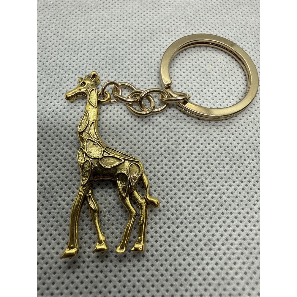 Giraffe Key Chain Gold Color 2” - Picture 4 of 13